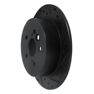 Toyota RAV4 Brake Rotor (1) - Rear Right - R1 Concepts - Drilled & Slotted - Black - `04-`05